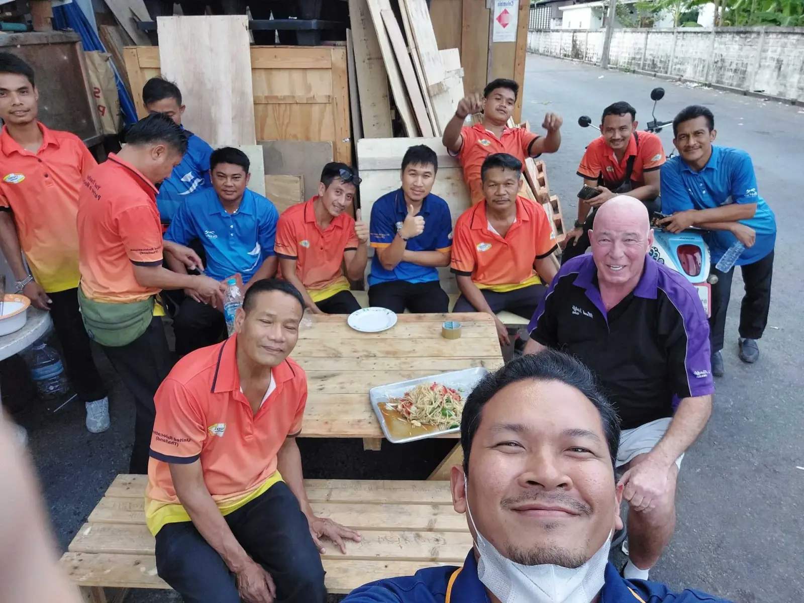 Mark with the team after surprising Nopi