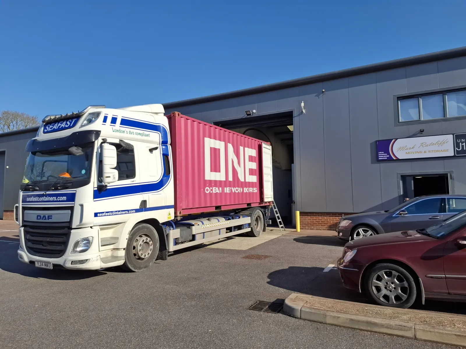 Shipping container loaded for removals to Thailand from the UK