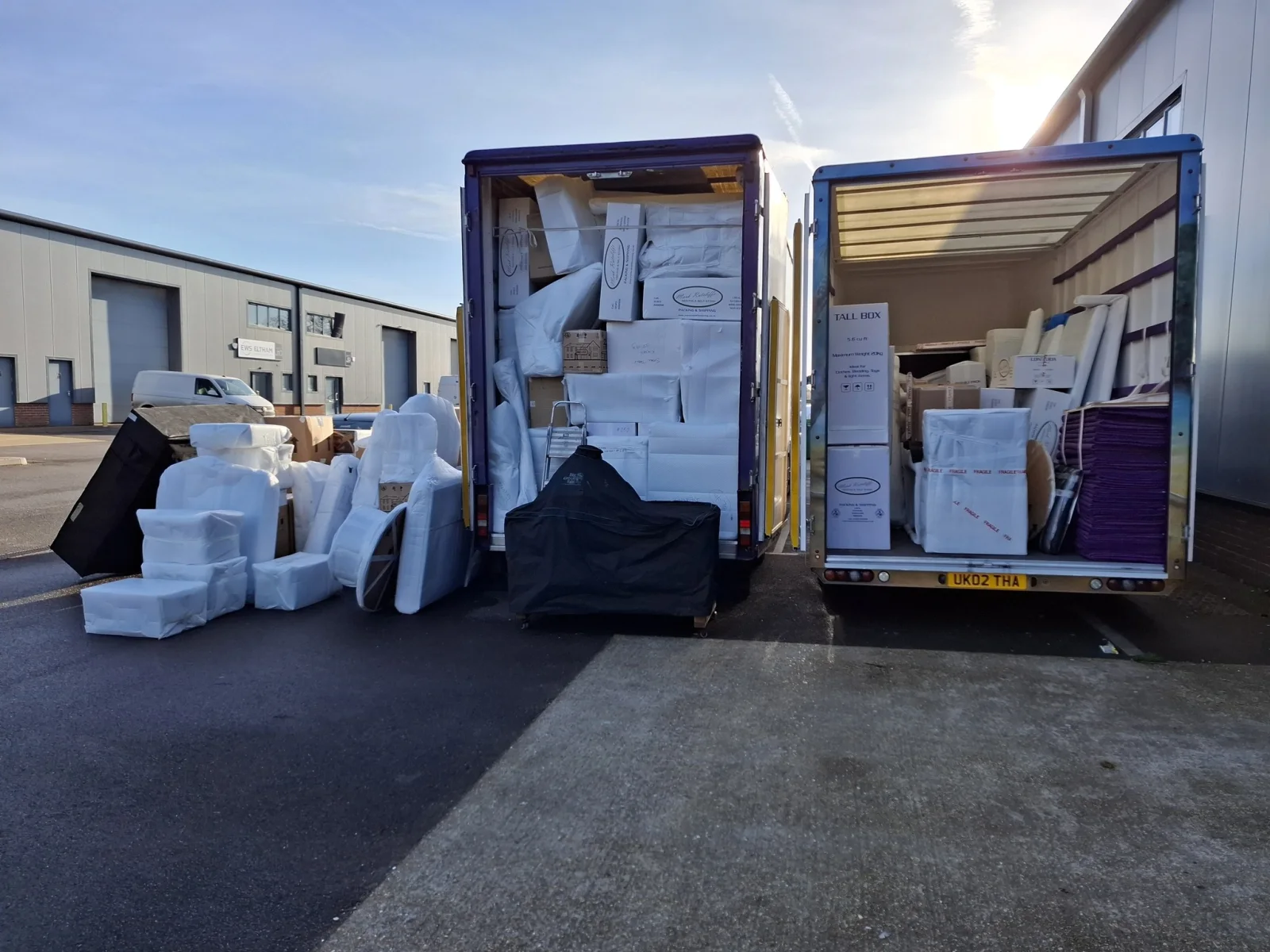 International shipment prepared for an island move to Koh Samui