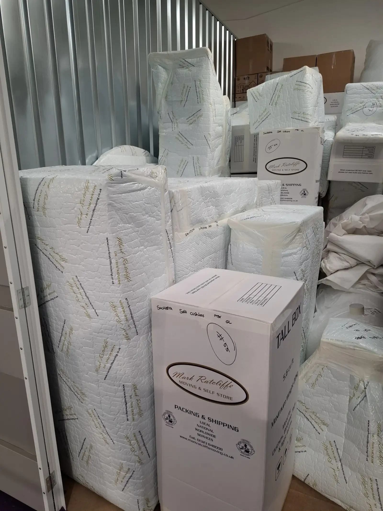 Wrapped furniture in our Lower Dicker store, prepared for a removal to Florida